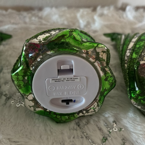 S/3 Illuminated Candy Cane Mercury Glass Trees by Valerie - Picture 6 of 8